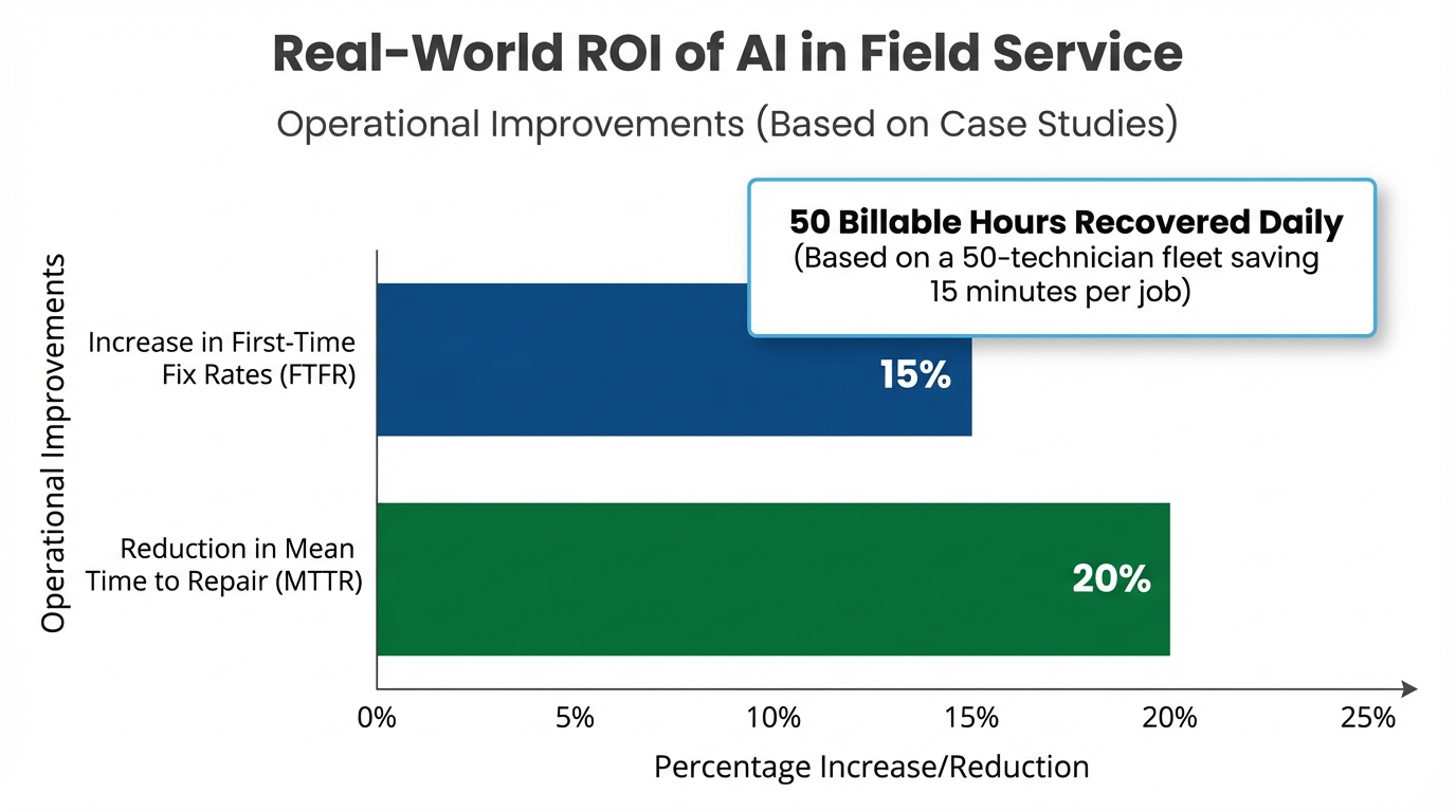 Real-world ROI metrics from AI implementation in field service